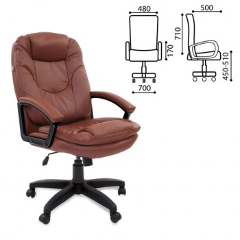 Кресло офисное BRABIX Trend EX-568 (коричневый) в Чернореченском - chernorechenskij.mebel54.com | фото