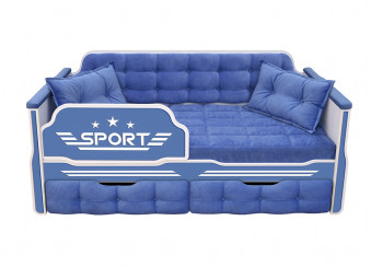 Кровать 170 серии Спорт 2 ящика 85 Синий (подушки) в Чернореченском - chernorechenskij.mebel54.com | фото