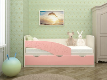 Кровать Бабочки 1,8м (Розовый металлик) в Чернореченском - chernorechenskij.mebel54.com | фото