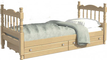 Кровать одинарная Аленка из массива сосны 800*1890 Сосна в Чернореченском - chernorechenskij.mebel54.com | фото