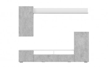 Мебель для гостиной МГС 4 (Белый/Цемент светлый) в Чернореченском - chernorechenskij.mebel54.com | фото