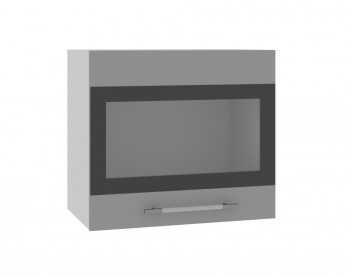 Ройс ВПГСФ 500 Шкаф верхний горизонтальный со стеклом с фотопечатью высокий (Графит софт/корпус Серый) в Чернореченском - chernorechenskij.mebel54.com | фото