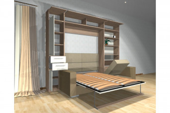 Шкаф-кровать с диваном Каролина в Чернореченском - chernorechenskij.mebel54.com | фото