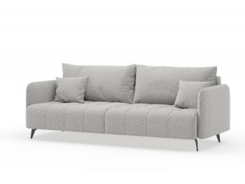 Валериан диван трёхместный прямой Светло-серый, ткань RICO FLEX 108 в Чернореченском - chernorechenskij.mebel54.com | фото